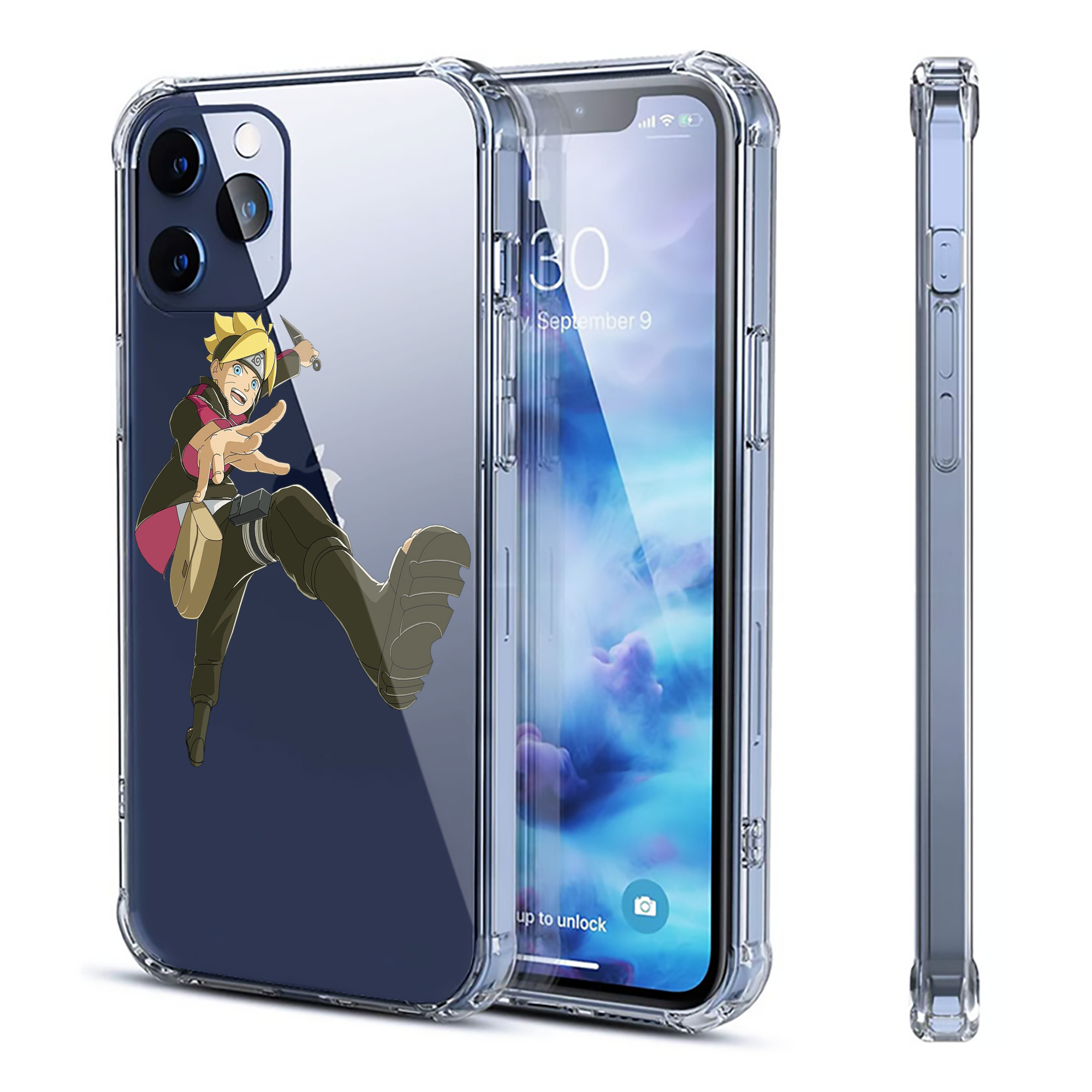 （画像用） NARUTO -ナルト- うずまき ボルト Uzumaki Boruto 【iPhone 12シリーズ対応】透明スマホケース（クリアソフトケース）